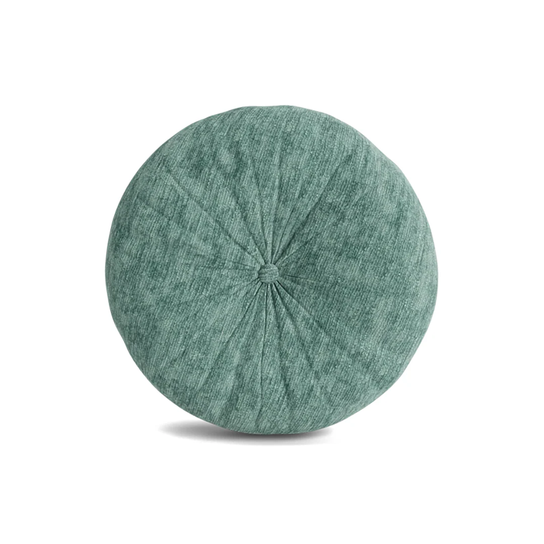 Minka Caribbean Blue Round Accent Pillow - Image 2