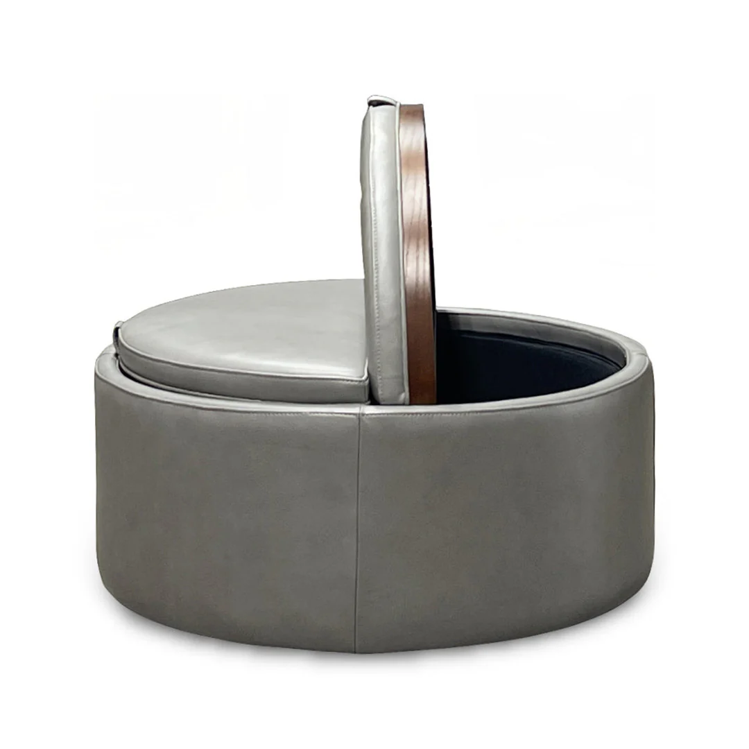 Montana Leather Storage Ottoman - Image 4