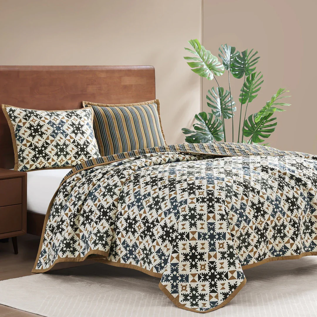 Mosaic Reversible Coverlet Set