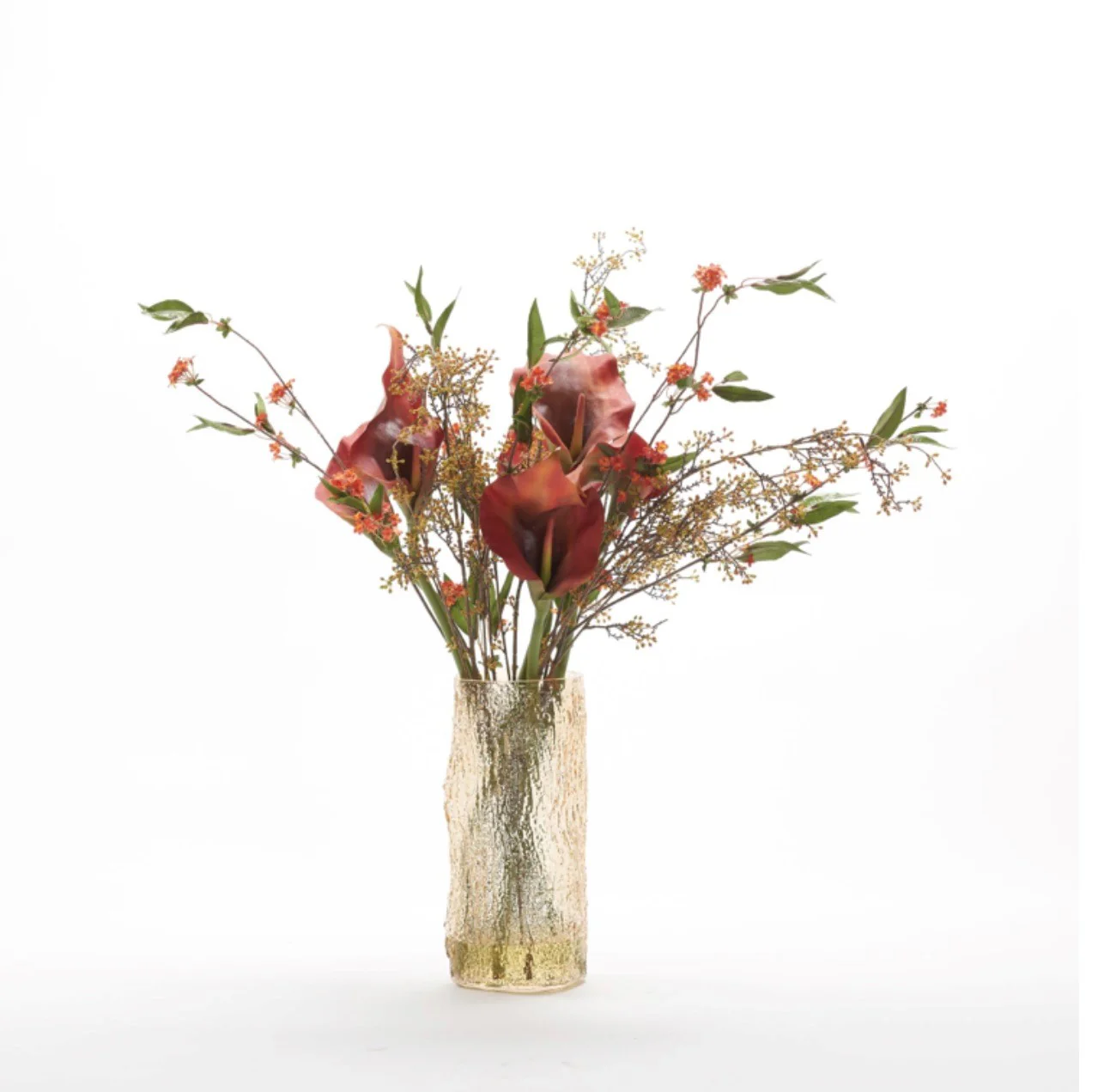 Red Calla Lily in Glass Vase - Image 5