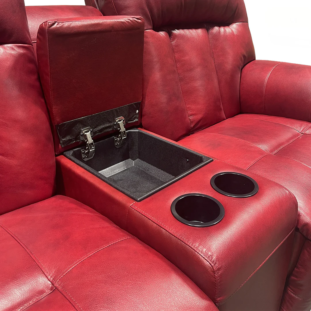 Suitably Leather Power Reclining Loveseat with Console - Image 10