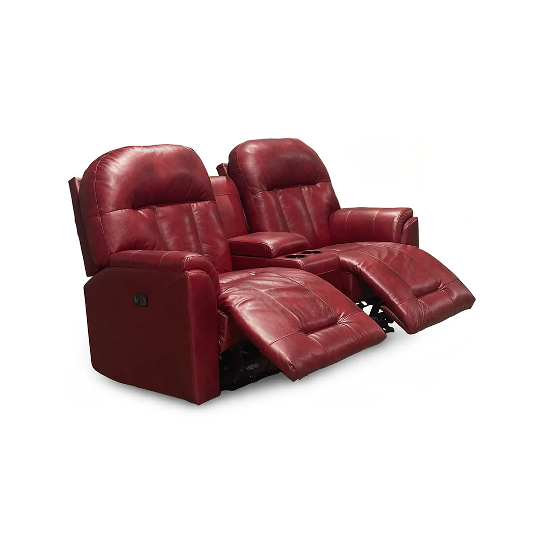 Suitably Leather Power Reclining Loveseat with Console - Image 4