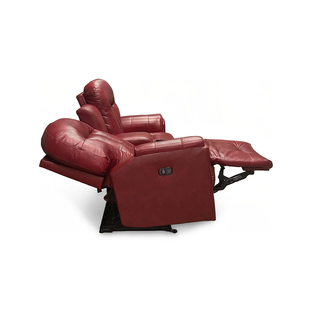Suitably Leather Power Reclining Loveseat with Console - Image 5