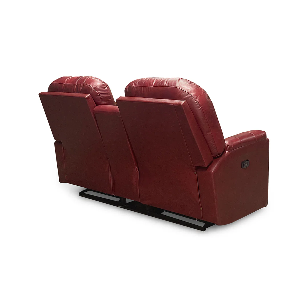 Suitably Leather Power Reclining Loveseat with Console - Image 7