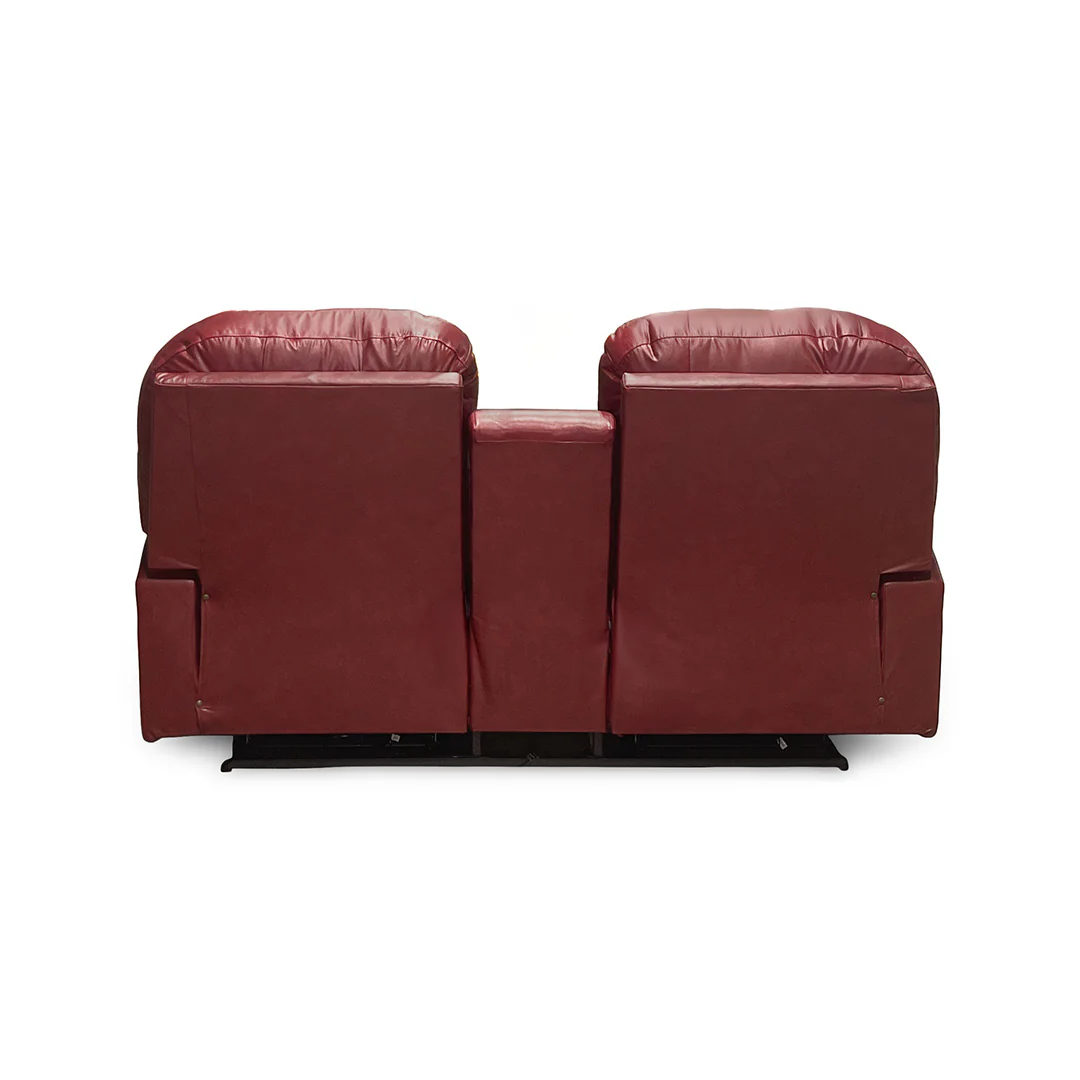 Suitably Leather Power Reclining Loveseat with Console - Image 8
