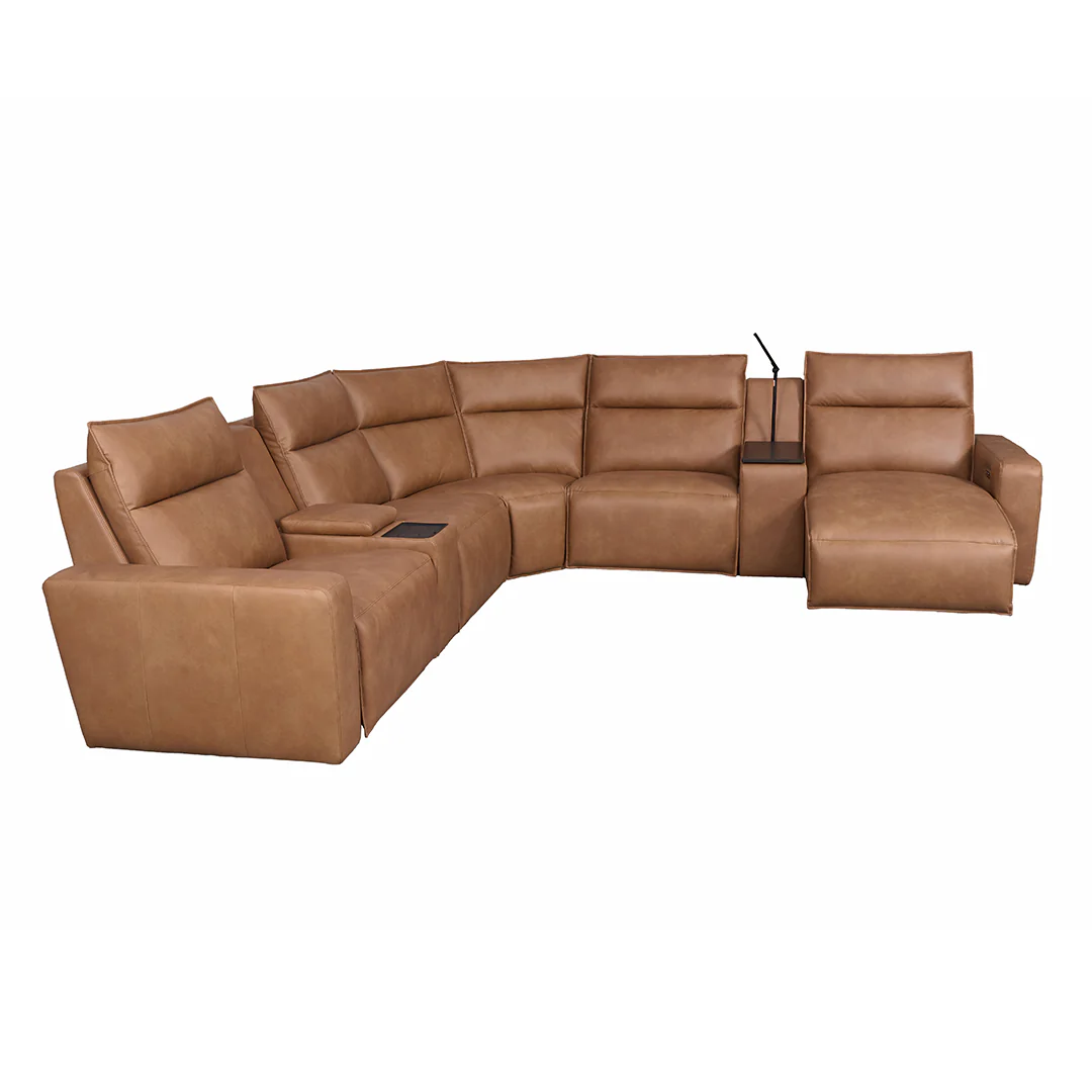 Tahoe Power Reclining Sectional with Chaise - Brown - Image 6