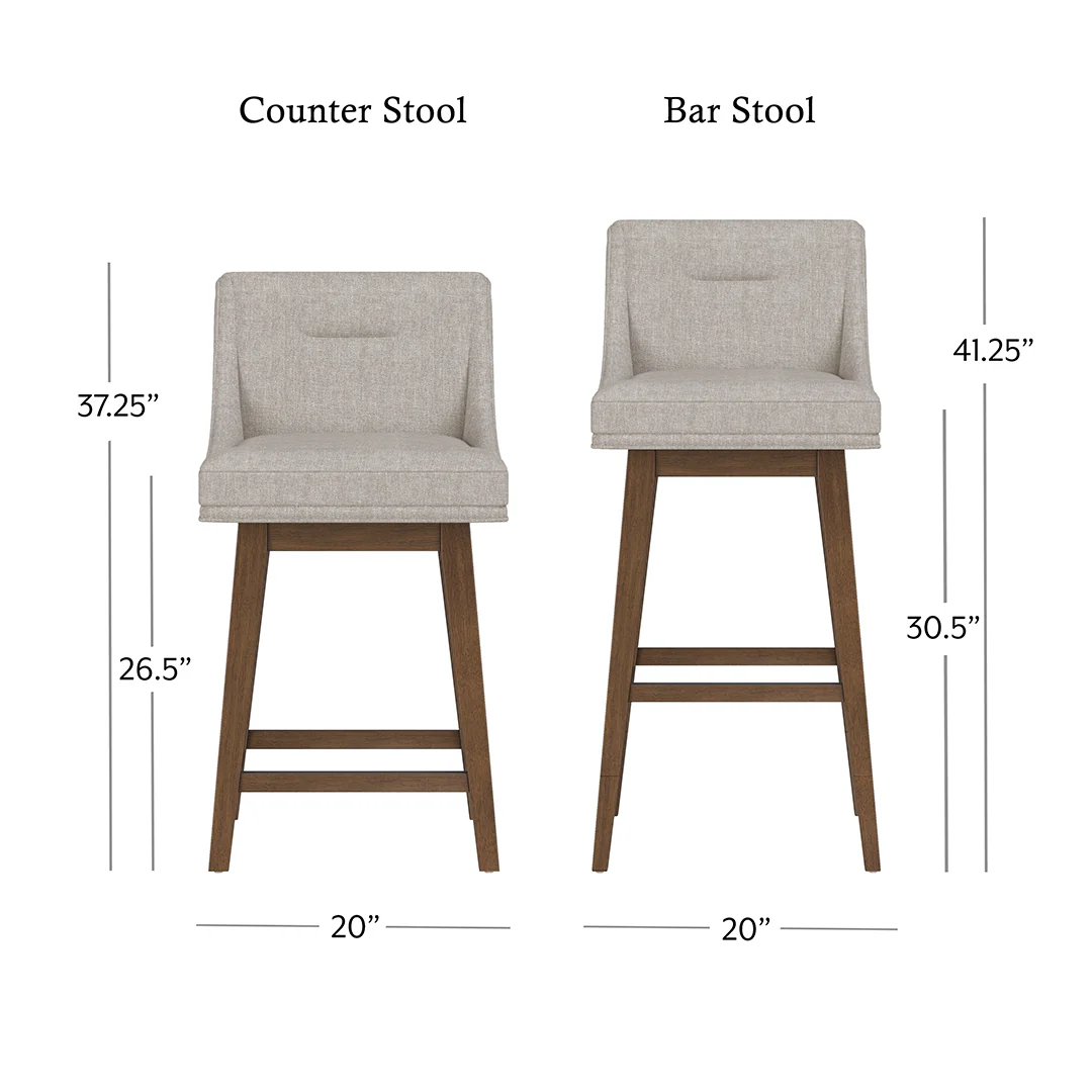 Tapered Bar Stool - Beige - Image 14