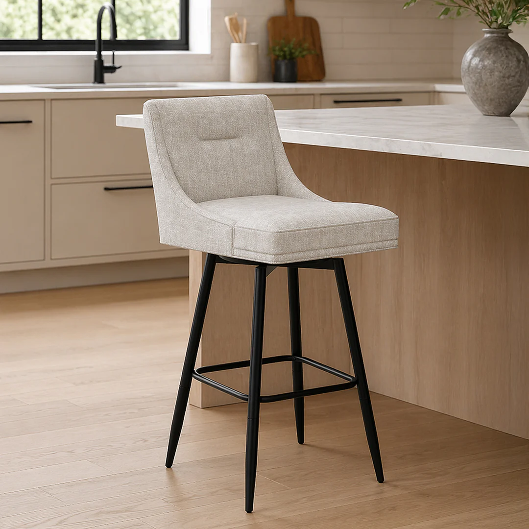 Tapered Bar Stool - Beige - Image 17