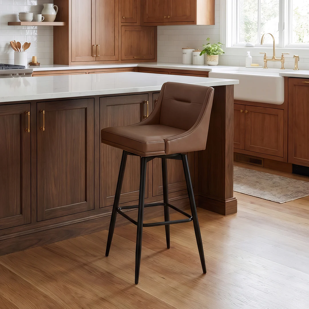 Tapered Bar Stool - Brown - Image 10