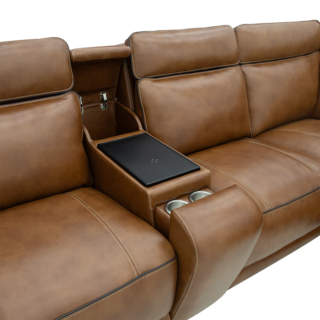 Tribeca Leather Power Reclining Sectional - Image 5