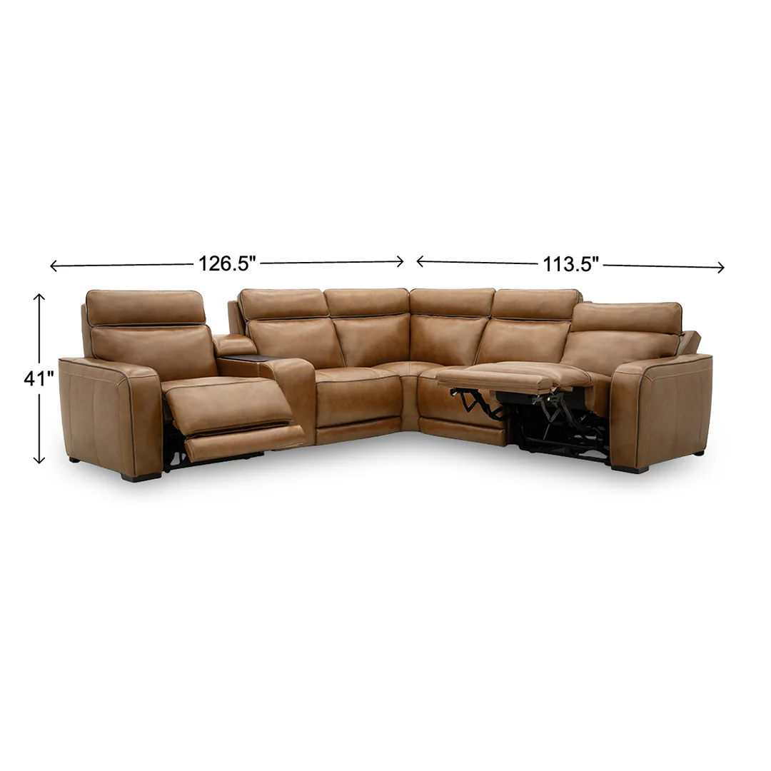 Tribeca Leather Power Reclining Sectional - Image 8