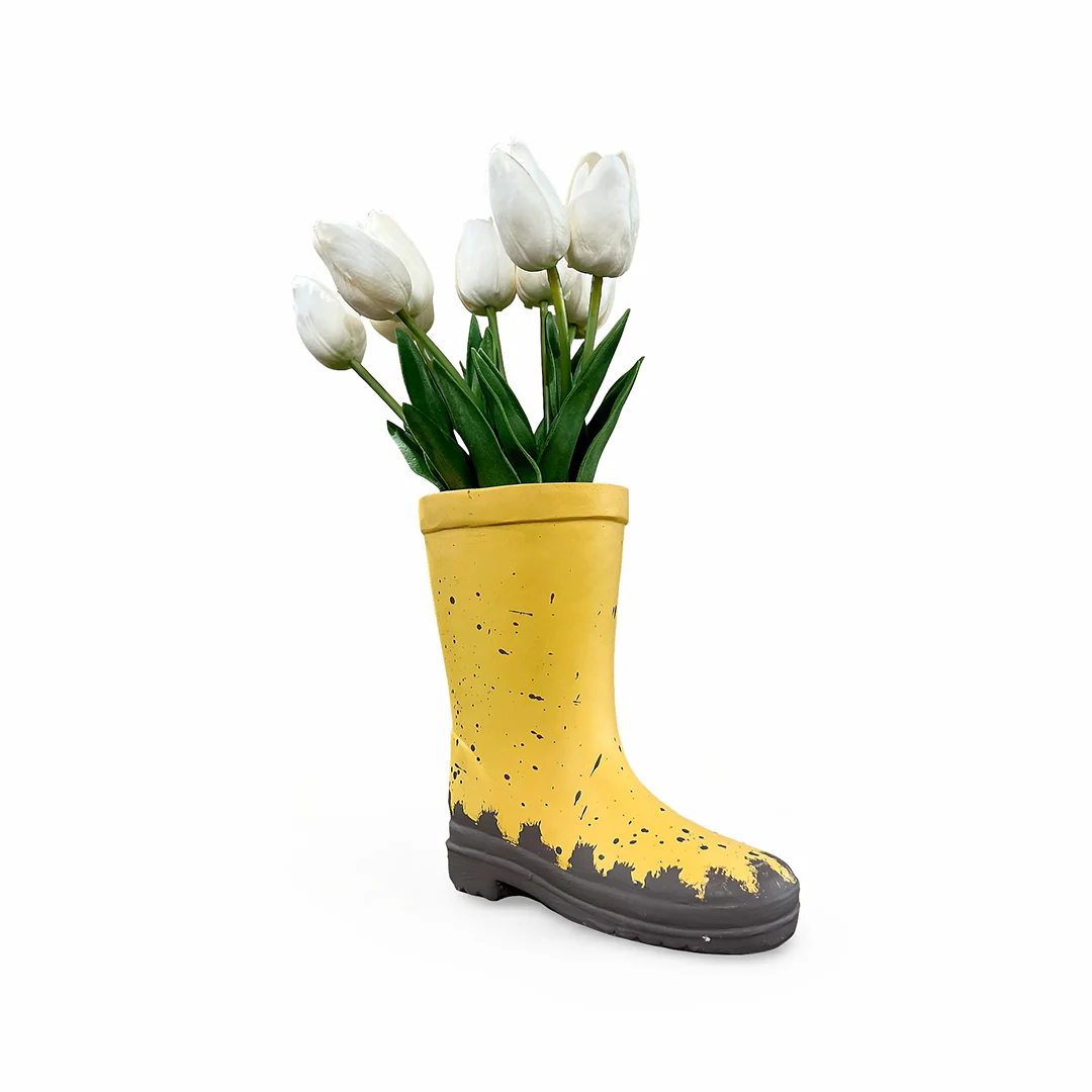 Tulips in Rain Boot Planter - Image 2