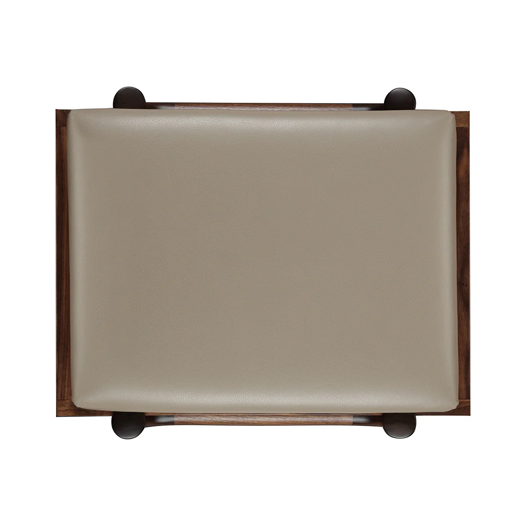 Walnut Grove Leather Footstool - Image 4